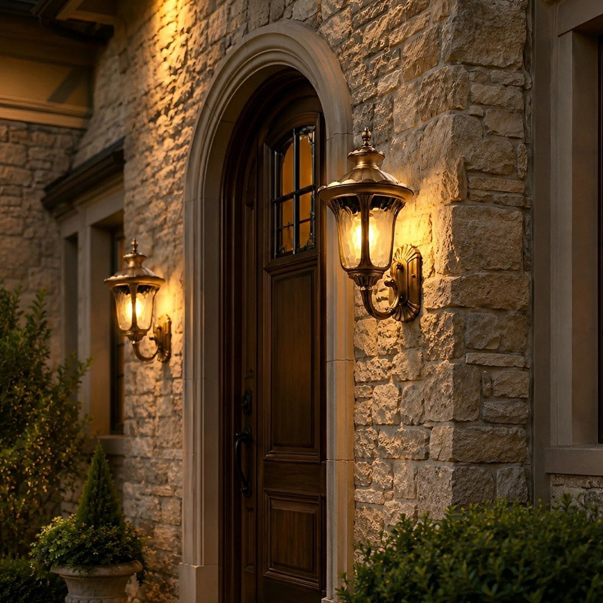 Scalloped Dome Porch Lantern, Die Cast Aluminum Outdoor Sconce 4