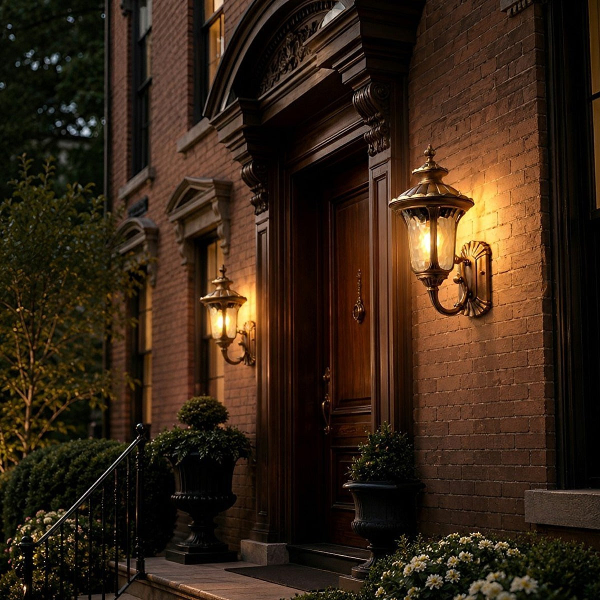 Scalloped Dome Porch Lantern, Die Cast Aluminum Outdoor Sconce 6