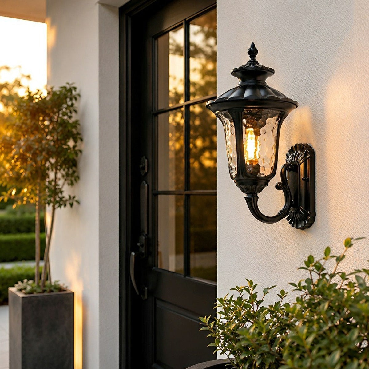 Scalloped Dome Porch Lantern, Die Cast Aluminum Outdoor Sconce 8