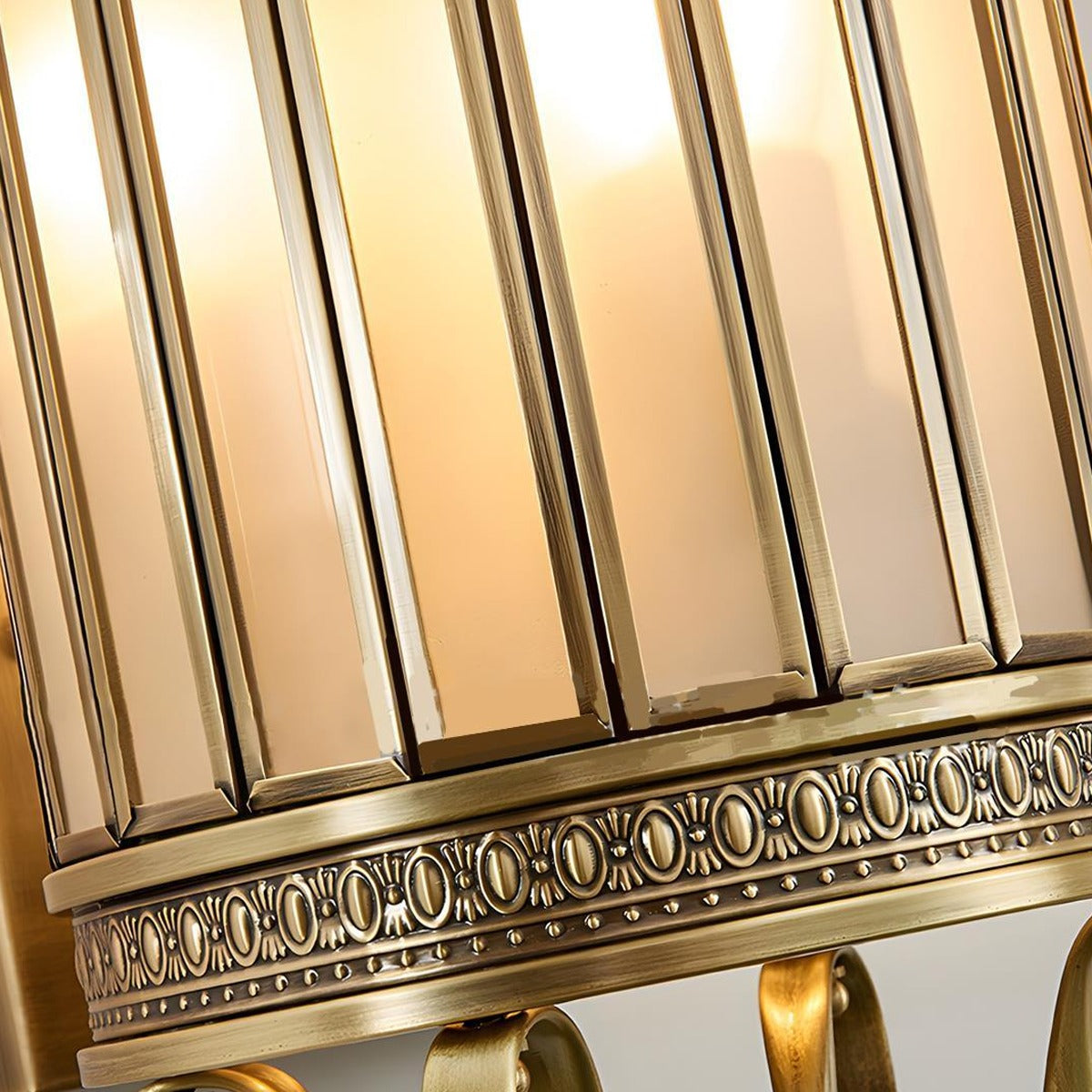 Scroll Arm Cylinder Wall Lantern, Copper and Glass Porch Light 14