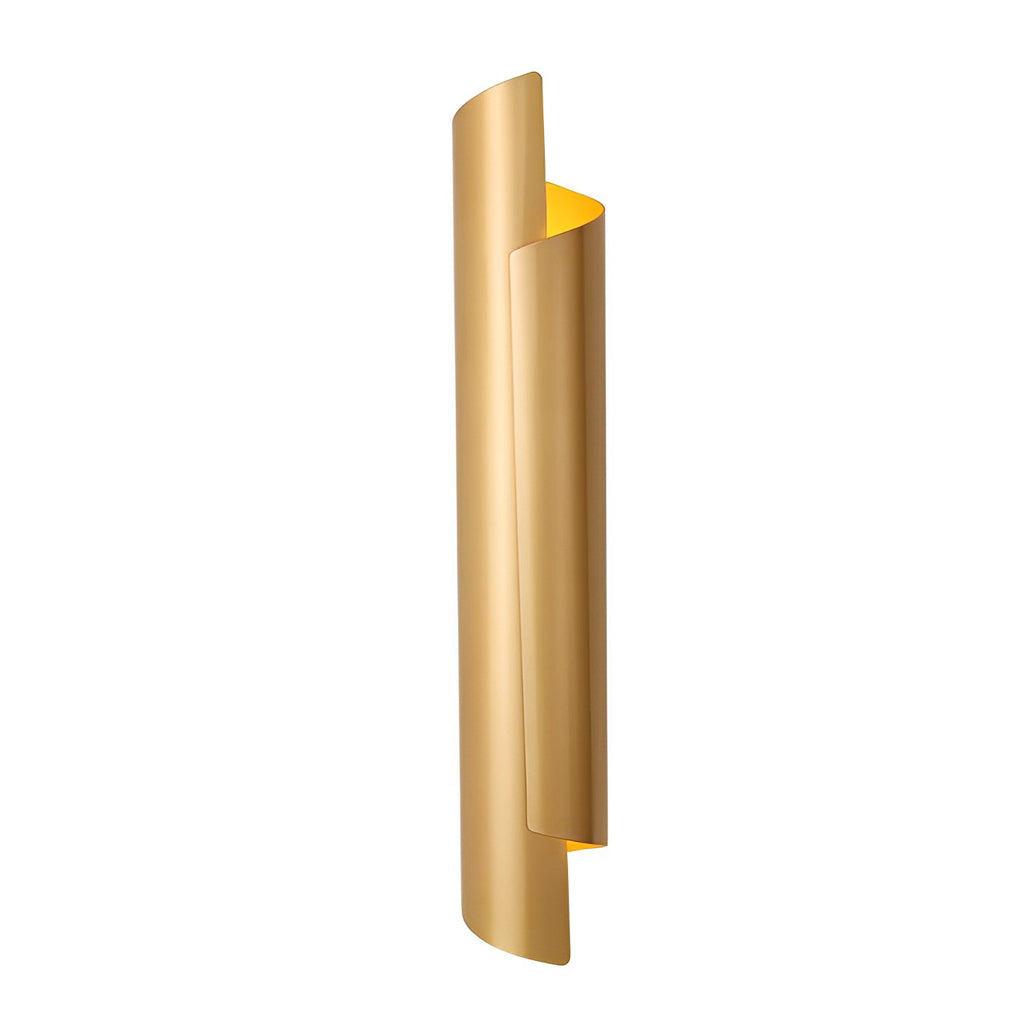 Scroll Curve Wall Sconce, Gold and Black Up and Down Light