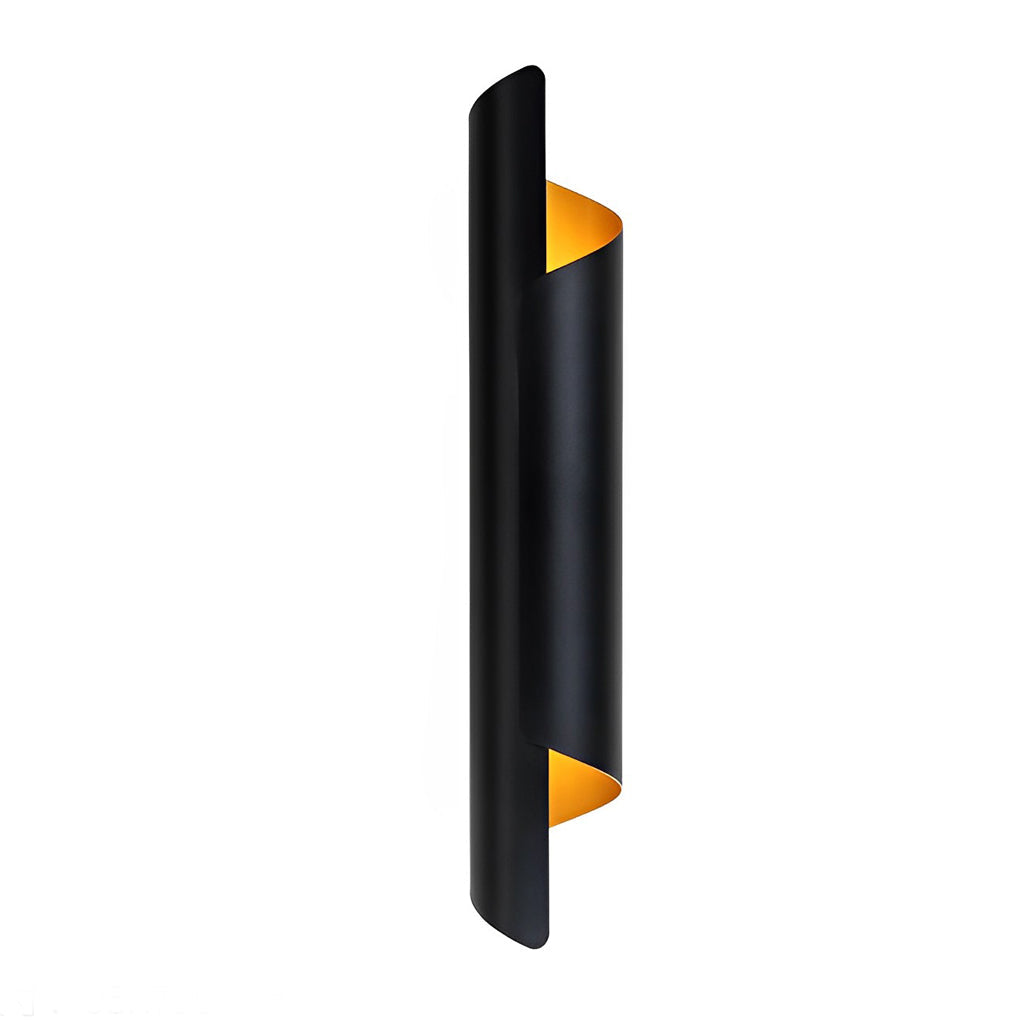 Scroll Curve Wall Sconce, Gold and Black Up and Down Light