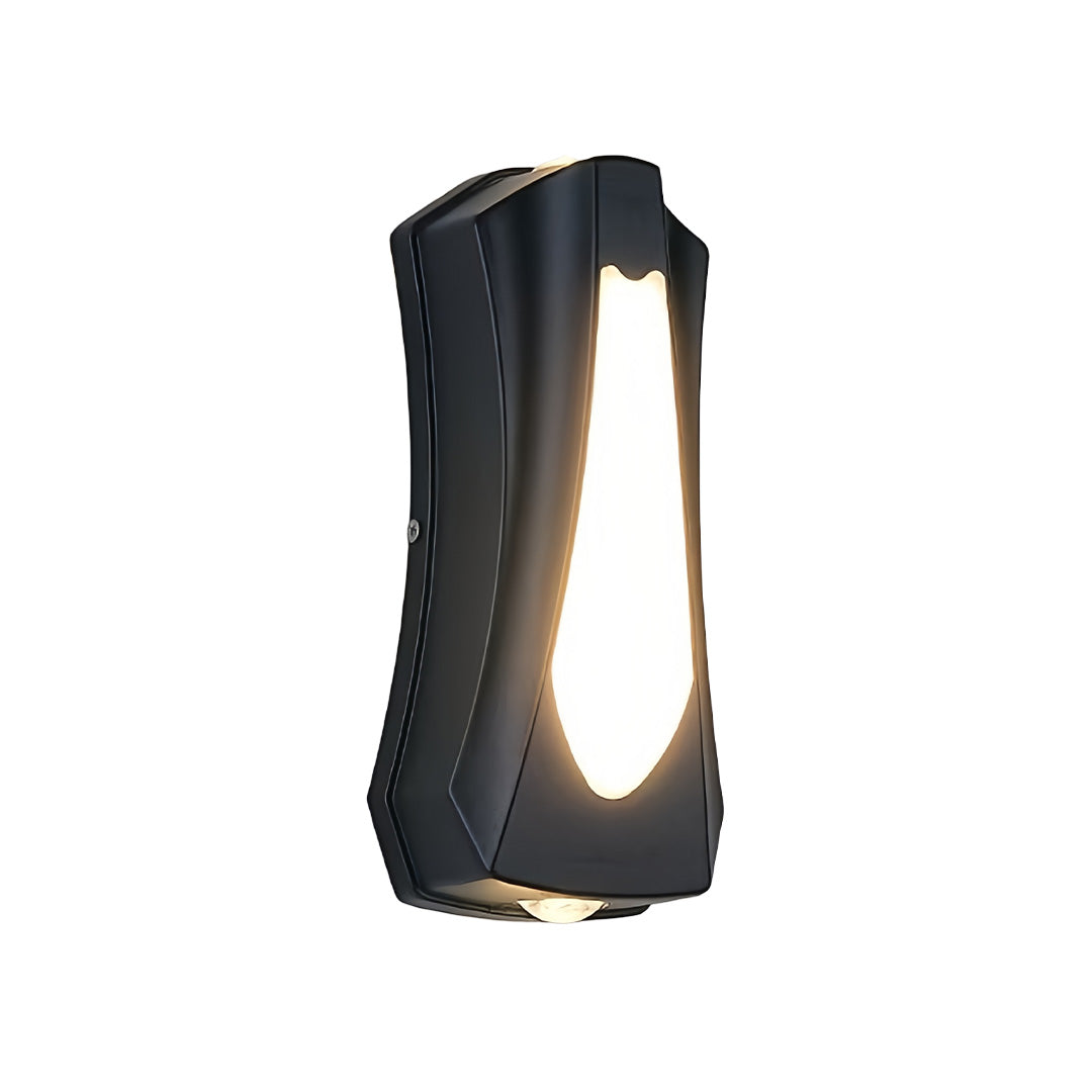 Sculpted Panel Outdoor Wall Light, Black Aluminum Terrace Lamp