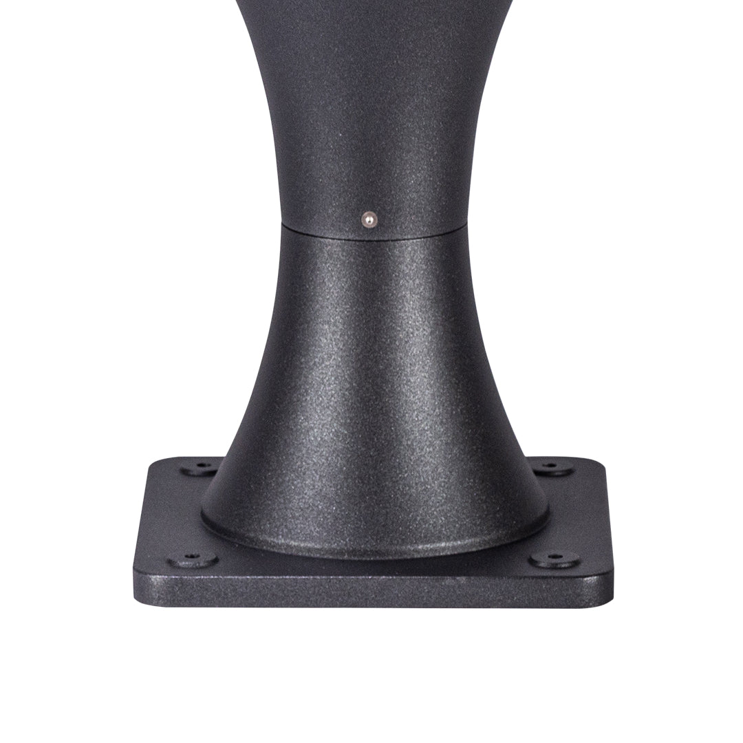 Flared Cone Pier Light, Matte Black Aluminum Garden Post Light