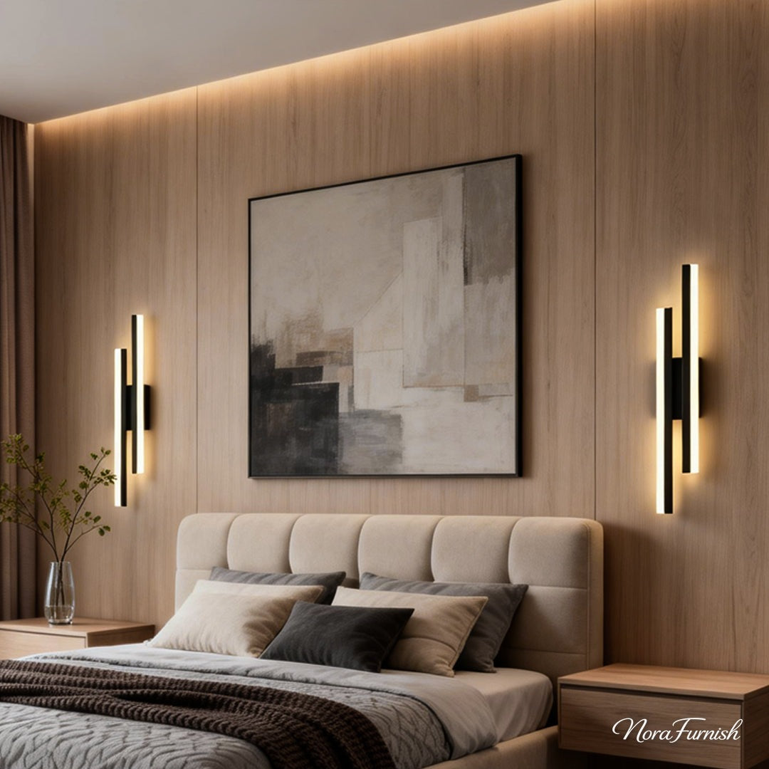 Linea Bedroom Set – Sorelle Linear Wall Light, Left, in the space