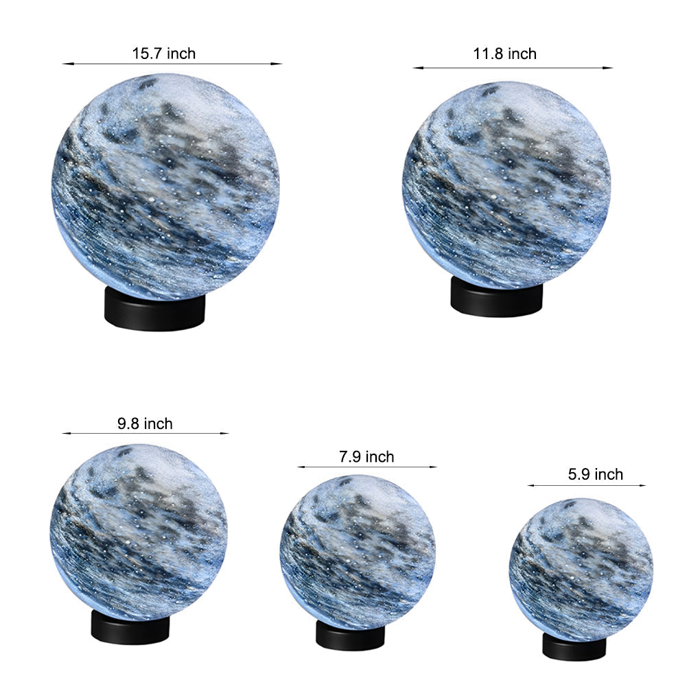 Planet Glass Globe Pillar Light, Die Cast Aluminum Post Light 10