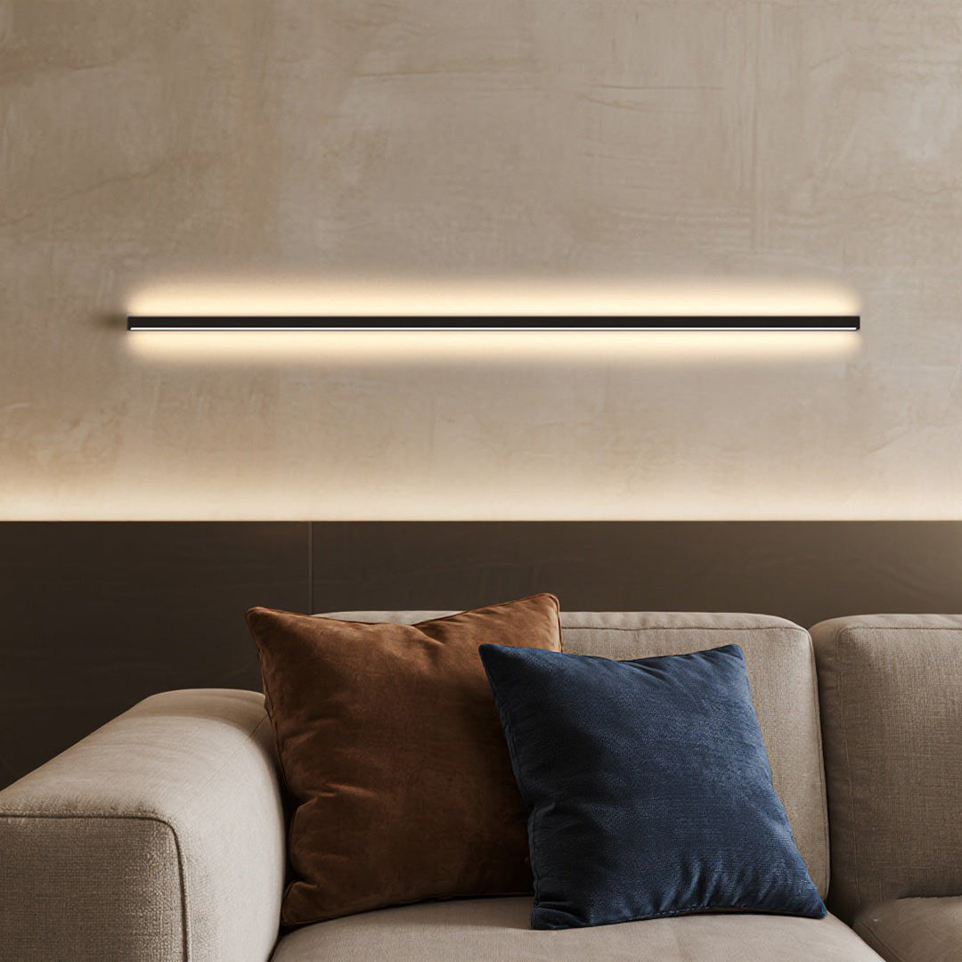 Ultra Slim Linear Wall Sconce, Black Aluminum Bar Light