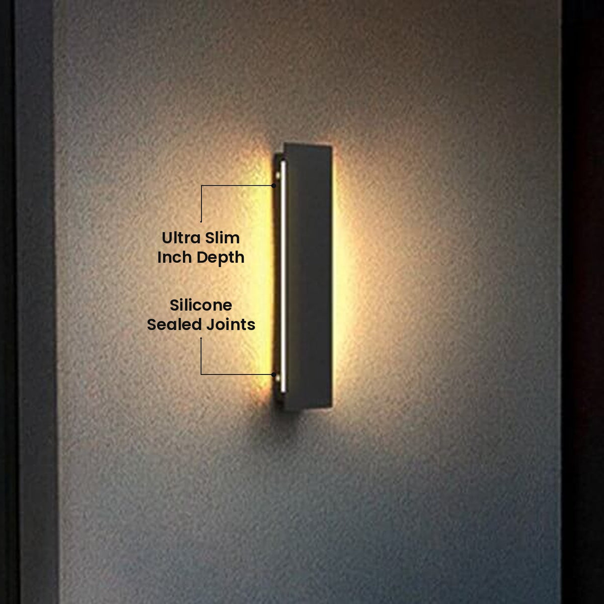 Slim Linear Wall Light: Ultra Slim Inch Depth, Silicone Sealed Joints