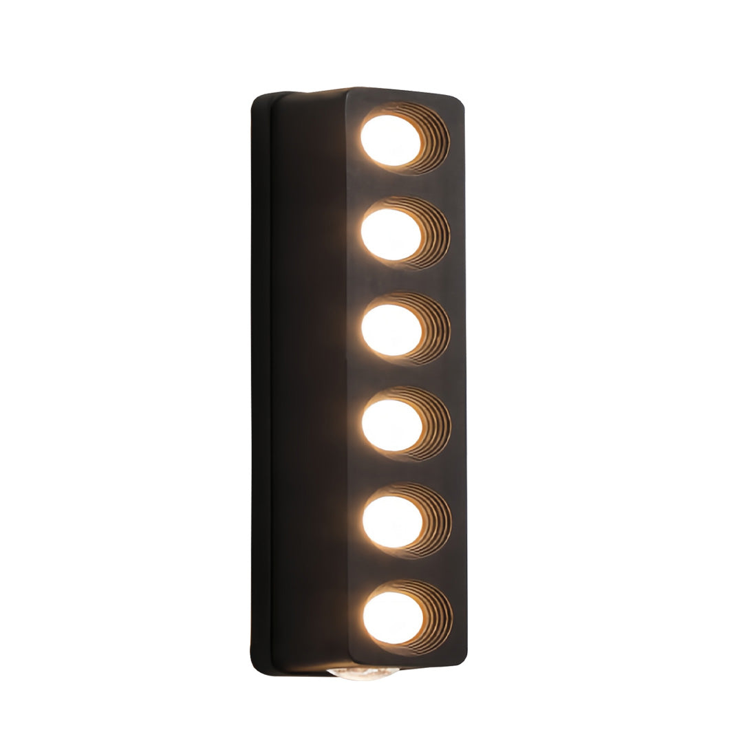 Portal Up and Down Outdoor Wall Light, Black Aluminum Sconce