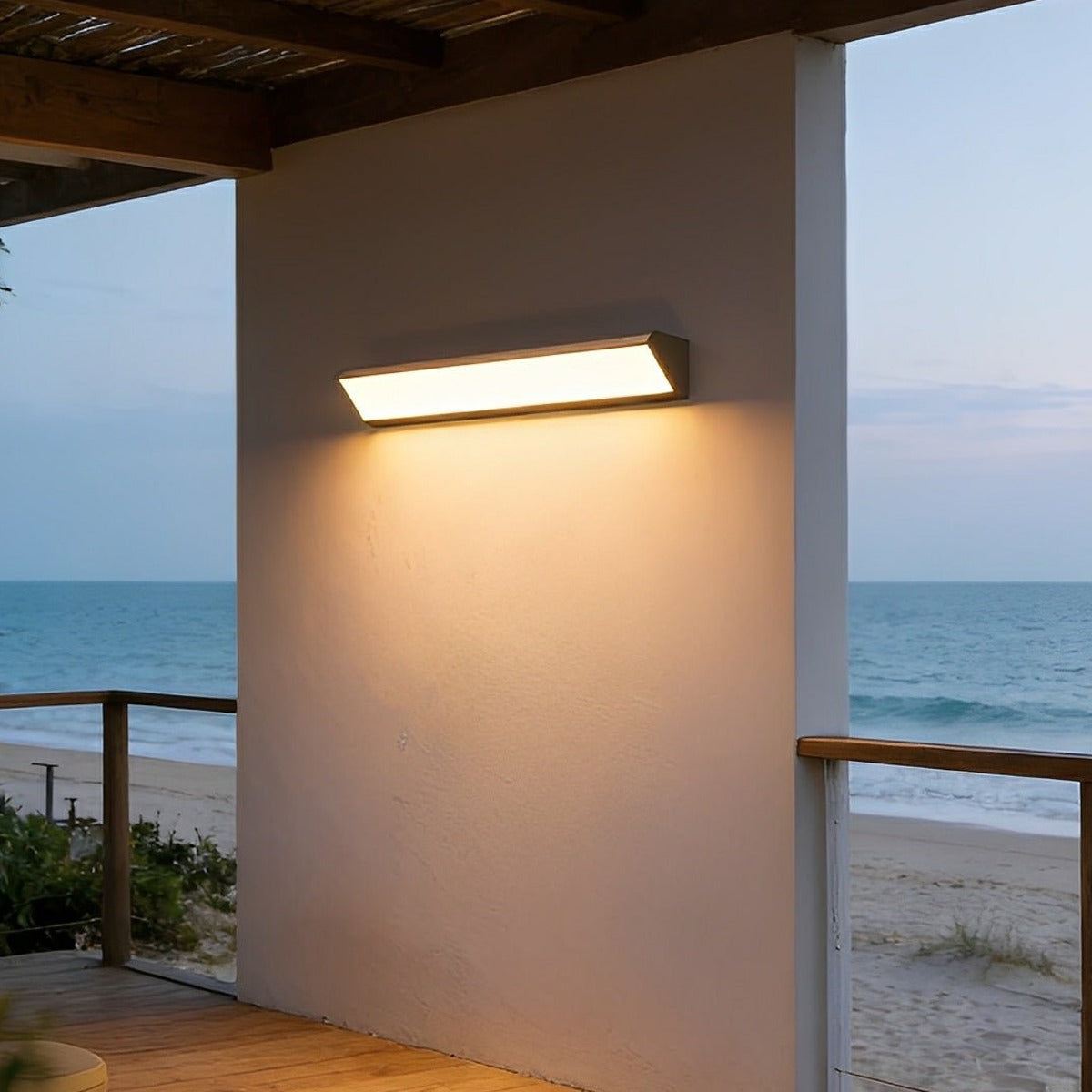 Slim Wedge Linear Wall Light, Black Aluminum Outdoor Wall Bar