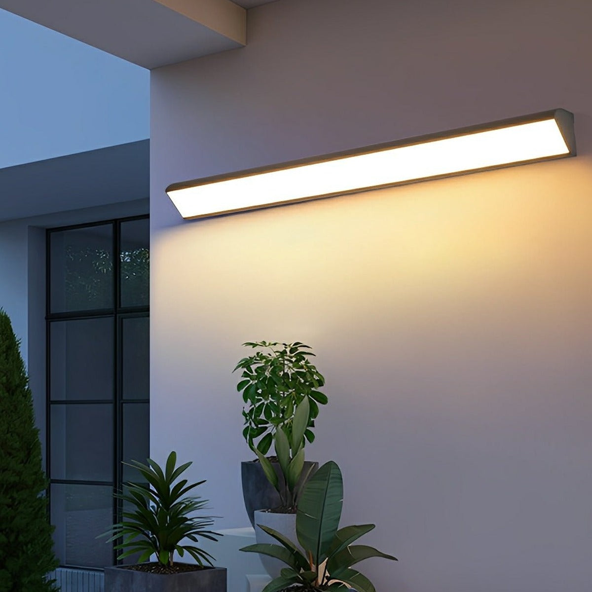 Slim Wedge Linear Wall Light, Black Aluminum Outdoor Wall Bar 4