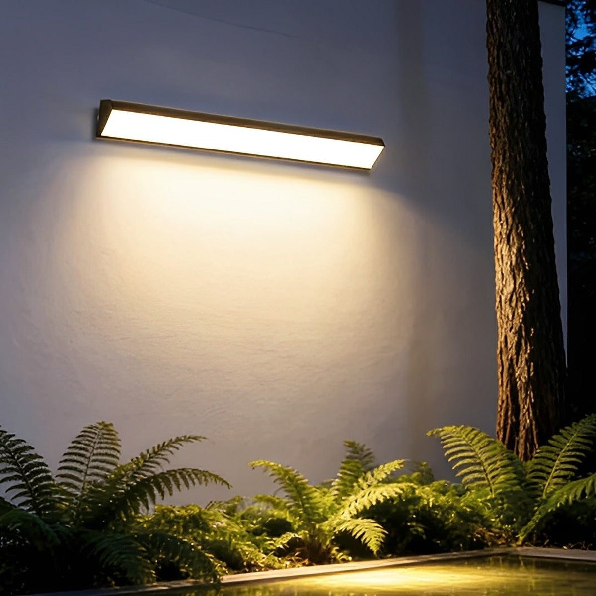 Slim Wedge Linear Wall Light, Black Aluminum Outdoor Wall Bar 5