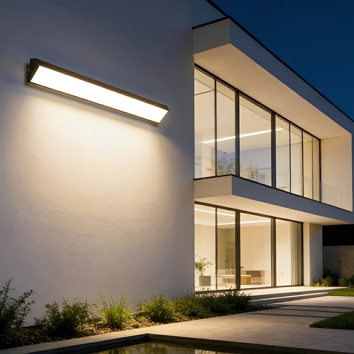 Slim Wedge Linear Wall Light, Black Aluminum Outdoor Wall Bar 6