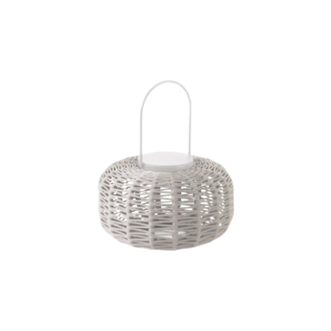 Woven Rope Lantern, Stainless Steel Frame Outdoor Floor Lantern
