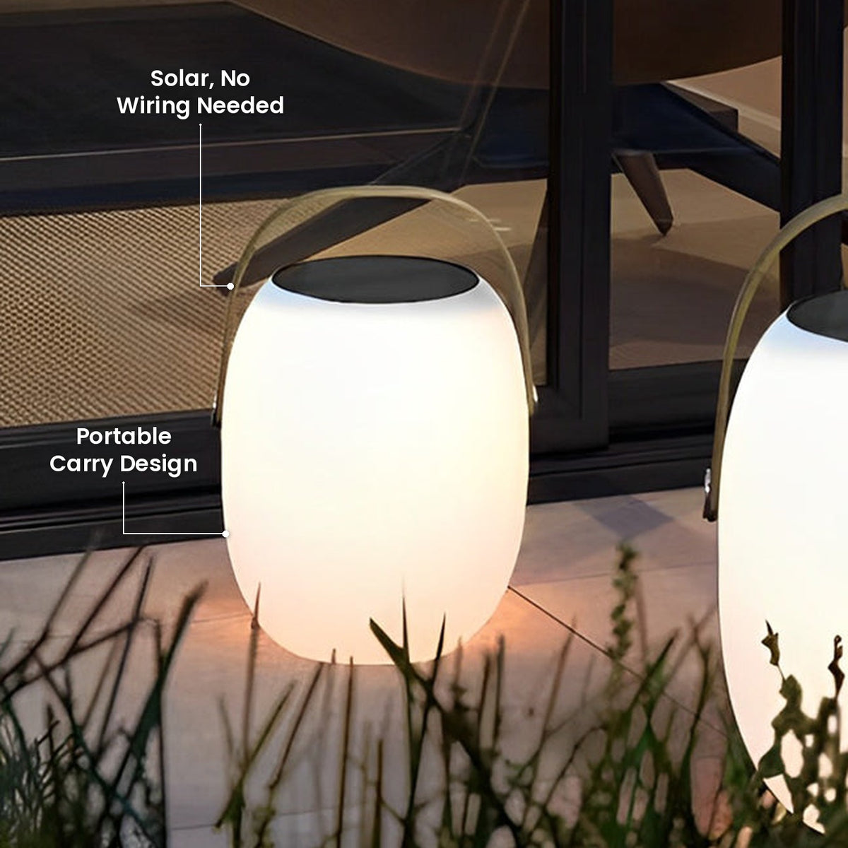 Solar Floor Lantern: Solar, No Wiring Needed, Portable Carry Design