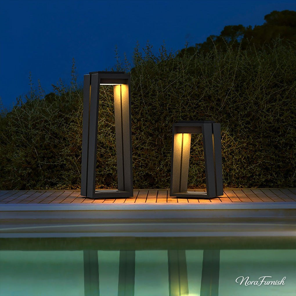 Tapered Trapezoid Solar Deck Light, Modern Landscape Path Light