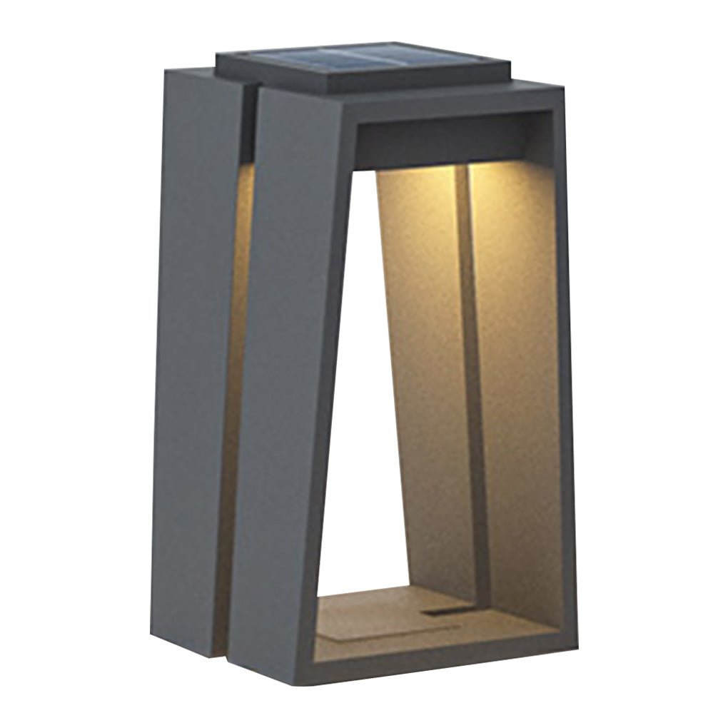 Tapered Trapezoid Solar Deck Light, Modern Landscape Path Light