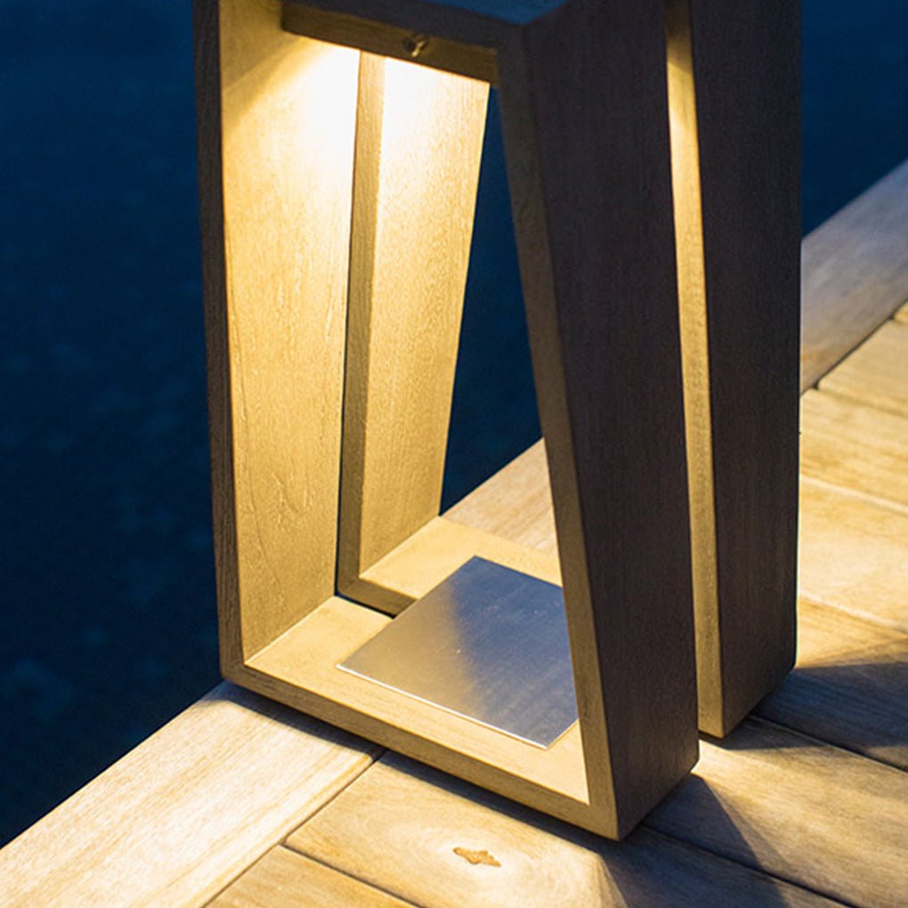 Tapered Trapezoid Solar Deck Light, Modern Landscape Path Light