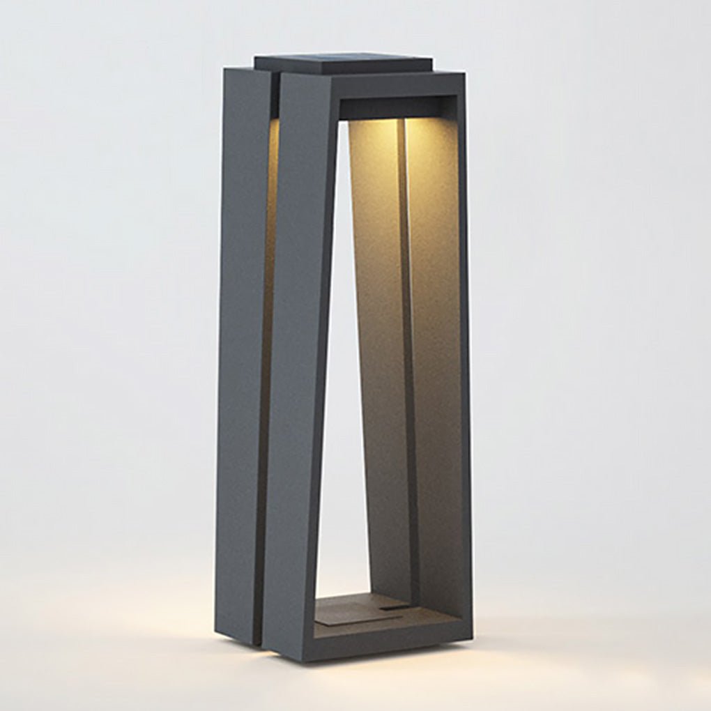 Tapered Trapezoid Solar Deck Light, Modern Landscape Path Light