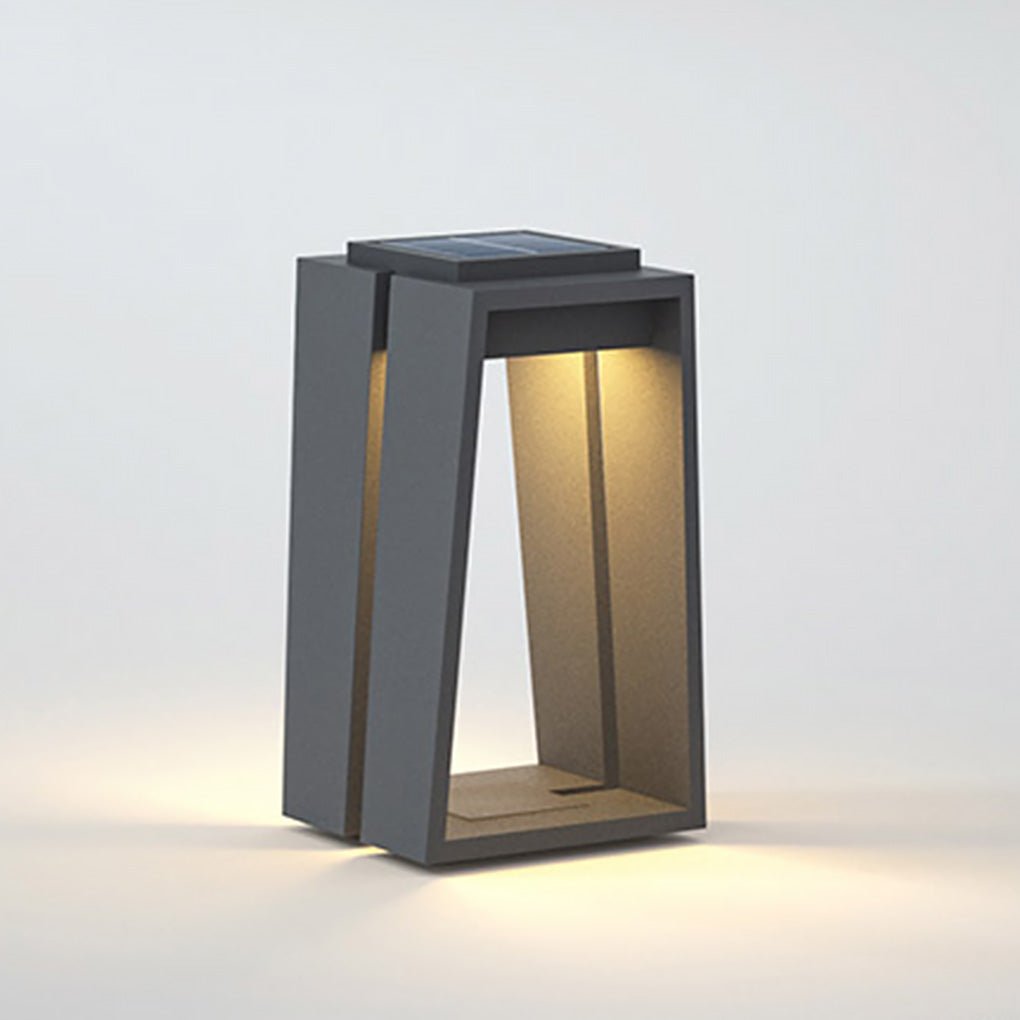 Tapered Trapezoid Solar Deck Light, Modern Landscape Path Light