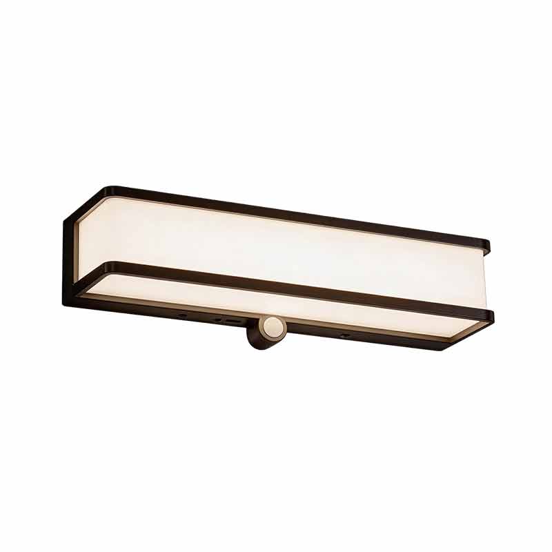 Rectangular Solar Motion Wall Light, Gray Aluminum Wall Sconce
