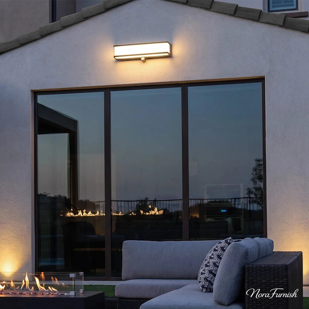 Rectangular Solar Motion Wall Light, Gray Aluminum Wall Sconce