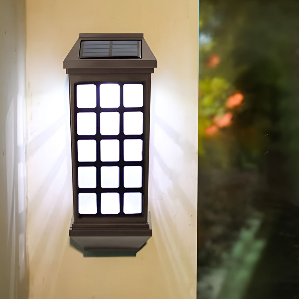 Motion Sensor Solar Wall Light, Coffee Outdoor Wall Lamp
