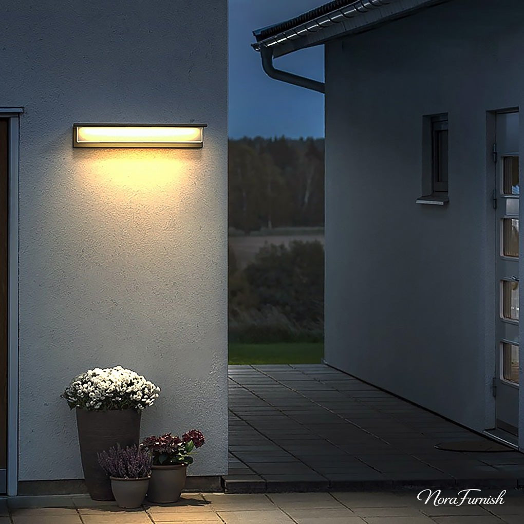 Rectangular Solar Porch Light, Gray Stainless Steel Sconce, view 2