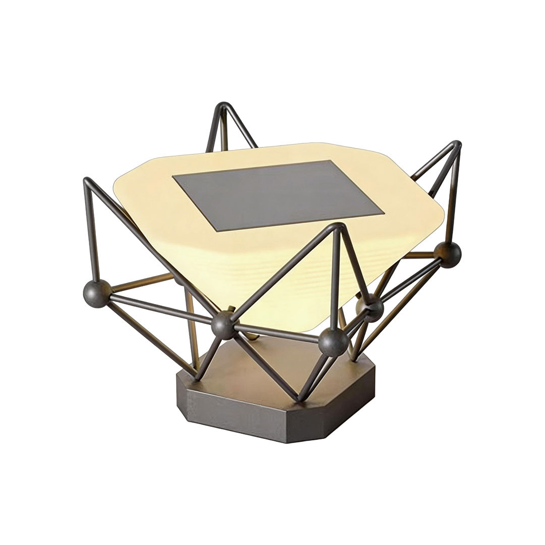 Faceted Crown Pillar Light, Black Stainless Steel Post Cap Light