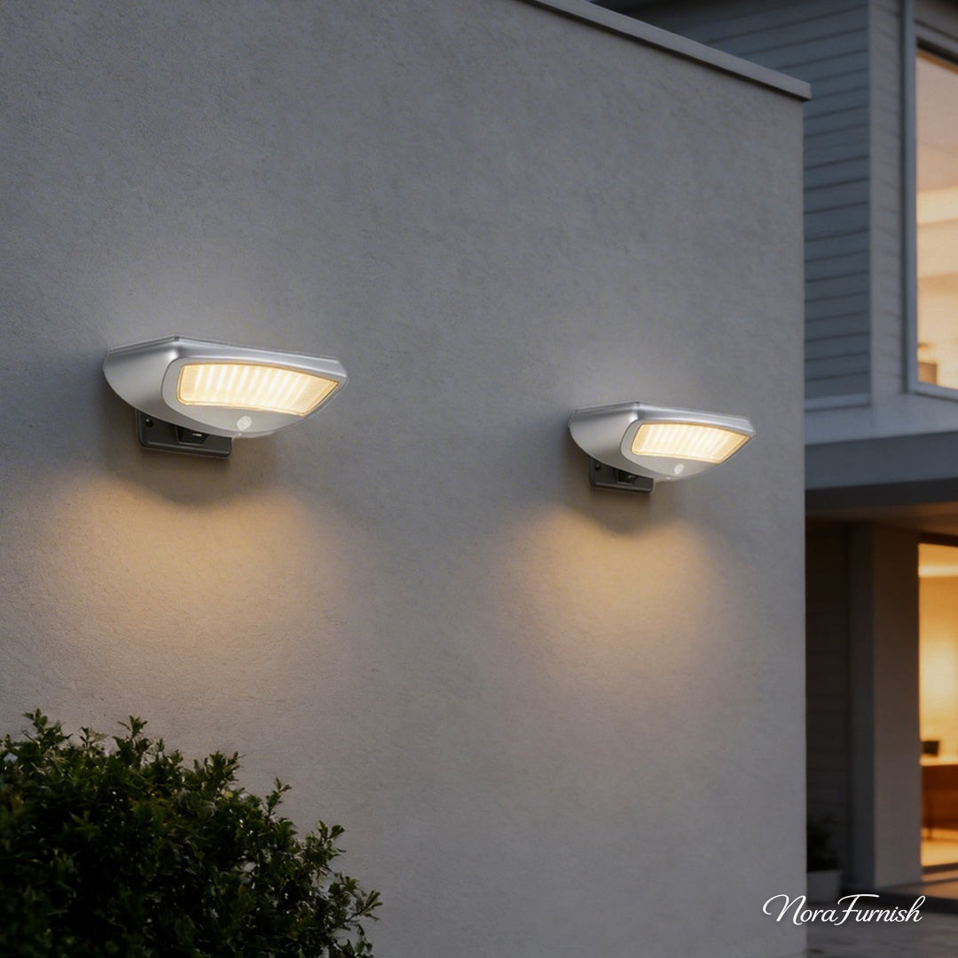 Adjustable Motion Solar Wall Light, Silver Outdoor Wall Lamp, view 4