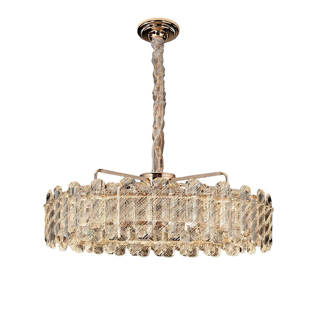 Nordic Crystal Chandelier, Carbon Steel Gold Ceiling Light, view 12