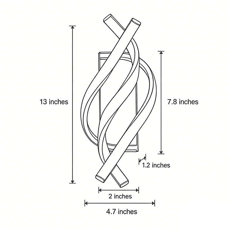 Twist Spiral Wall Sconce, Black and White Metal Wall Light
