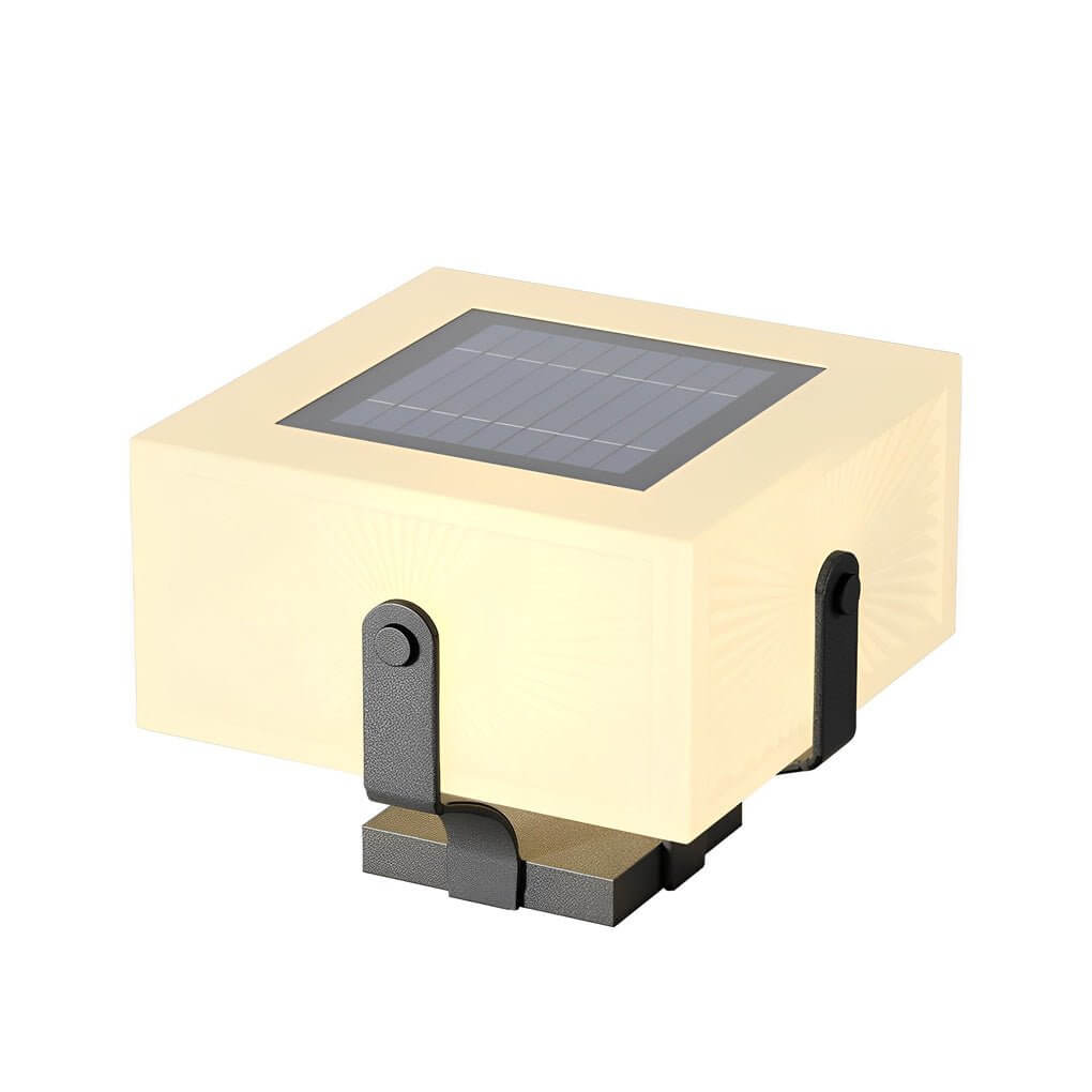 Square Glow Pillar Light, Black Stainless Steel Outdoor Light 12