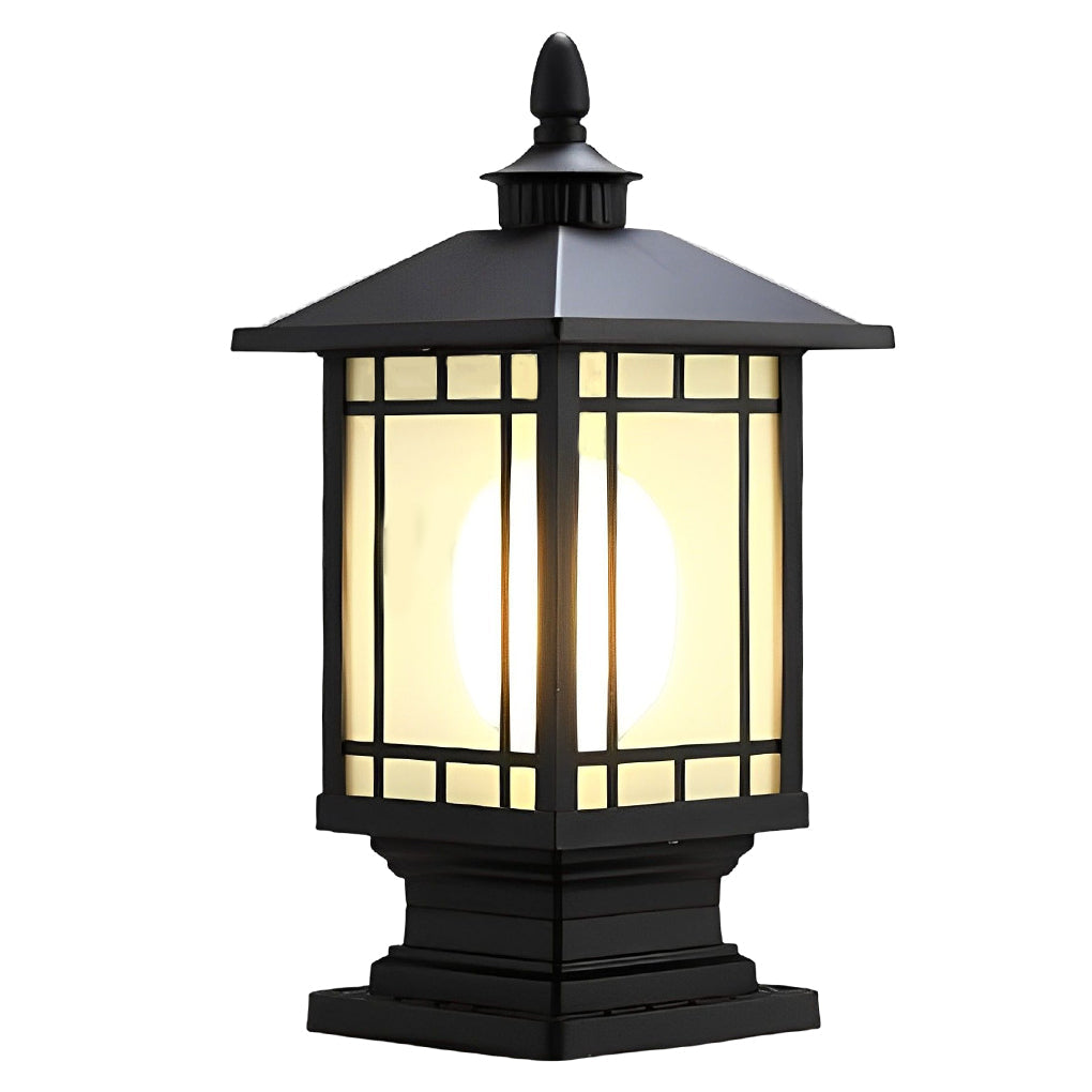 Lantern Pillar Light, Die Cast Aluminum Fence Post Cap Light 17