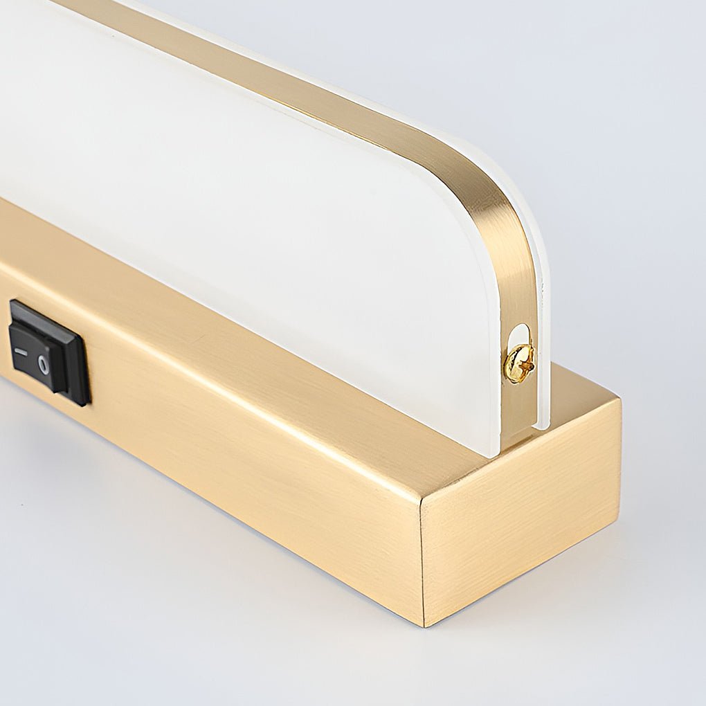 Mirror Panel Vanity Light, Polished Iron LED Bath Bar