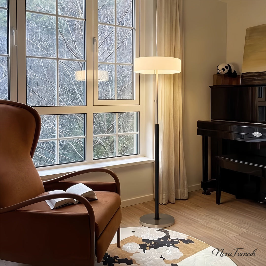 Drum Shade Floor Lamp, Elegant Ambient LED Standing Light, view 9