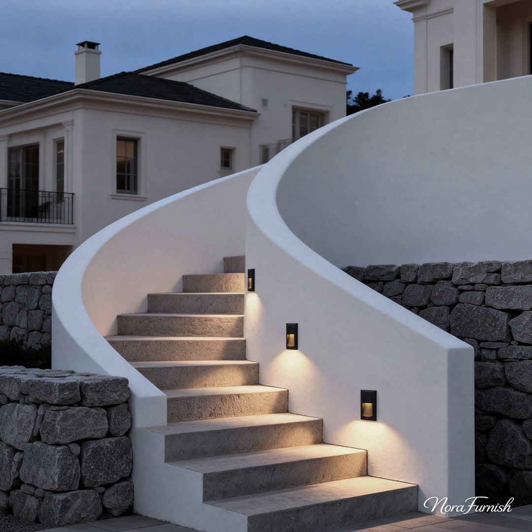 Surface Mounted Step Light, Black Aluminum Stair Wall Light, view 3