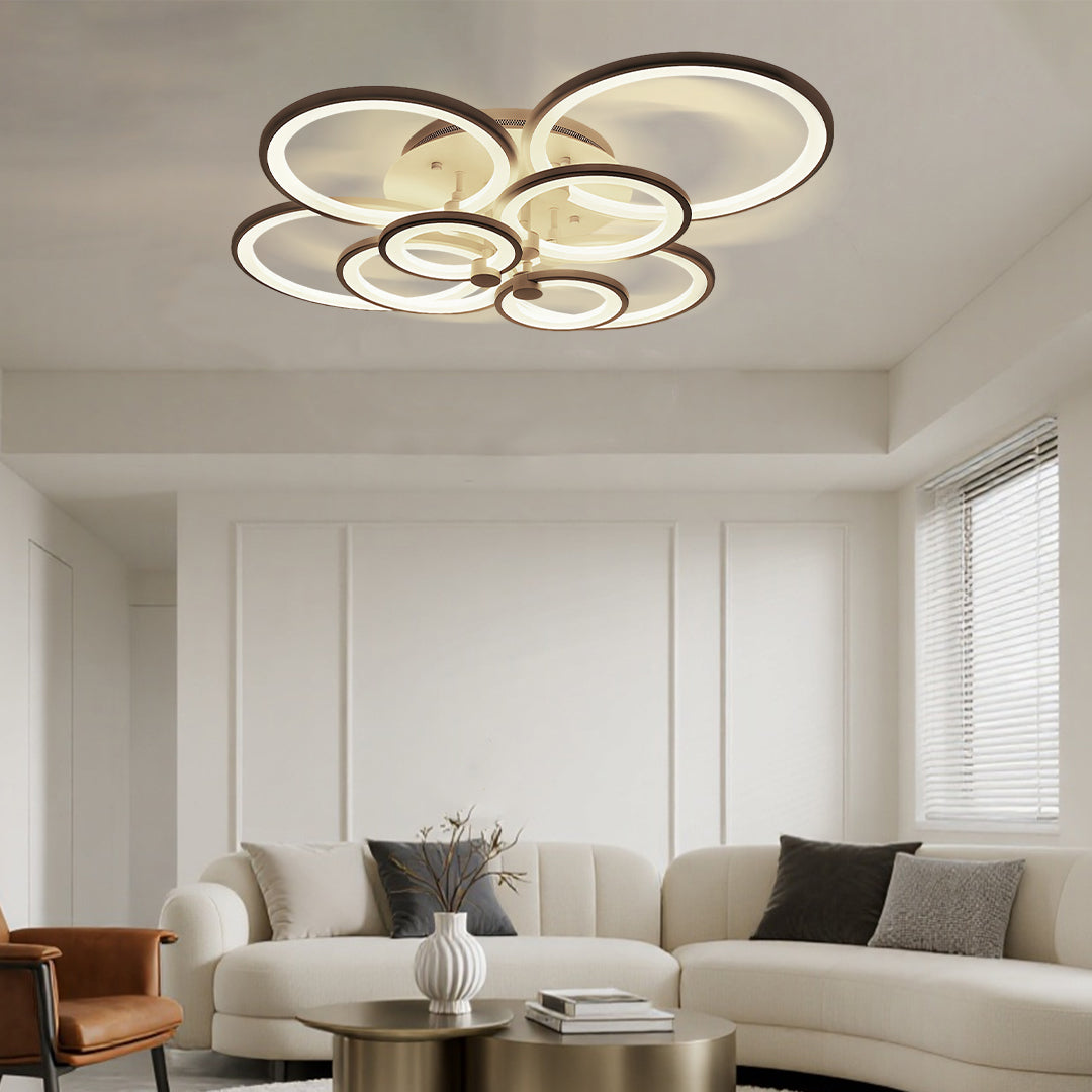 Overlapping Rings LED Ceiling Light, Acrylic Semi Flush Mount 8