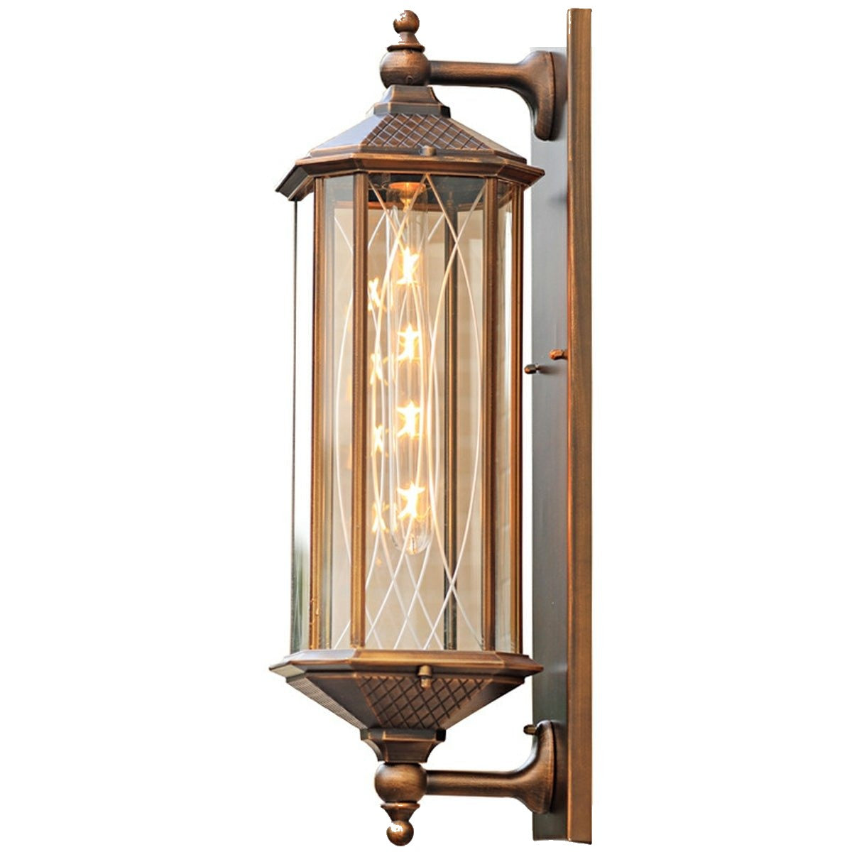 Tall Column Carriage Lantern, Coffee Aluminum Outdoor Wall Light 10