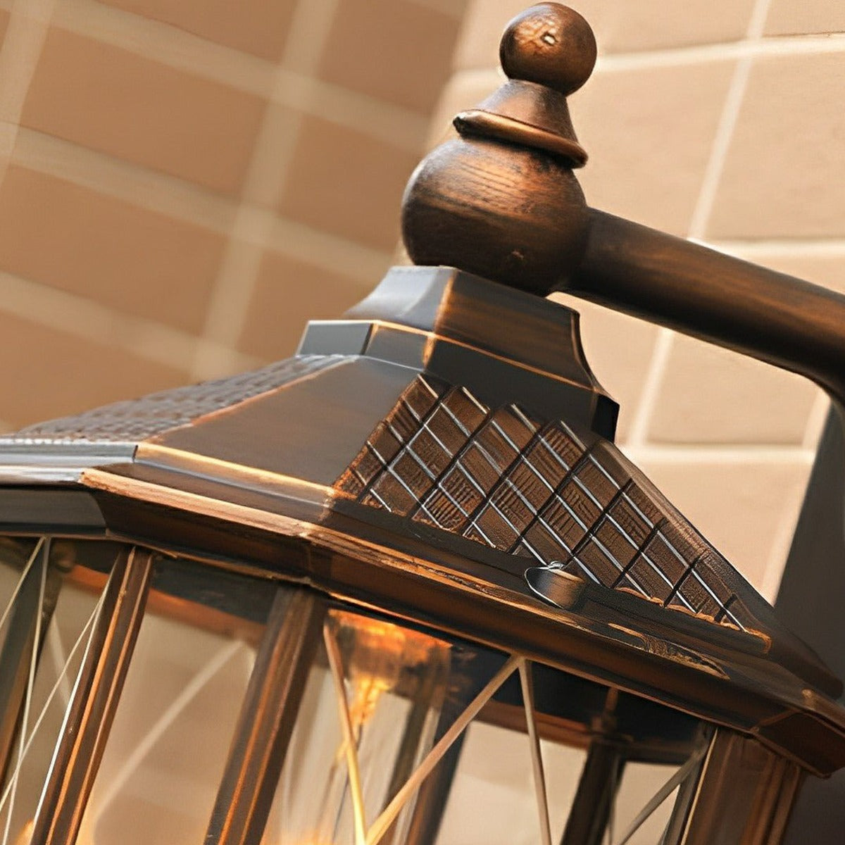 Tall Column Carriage Lantern, Coffee Aluminum Outdoor Wall Light 7