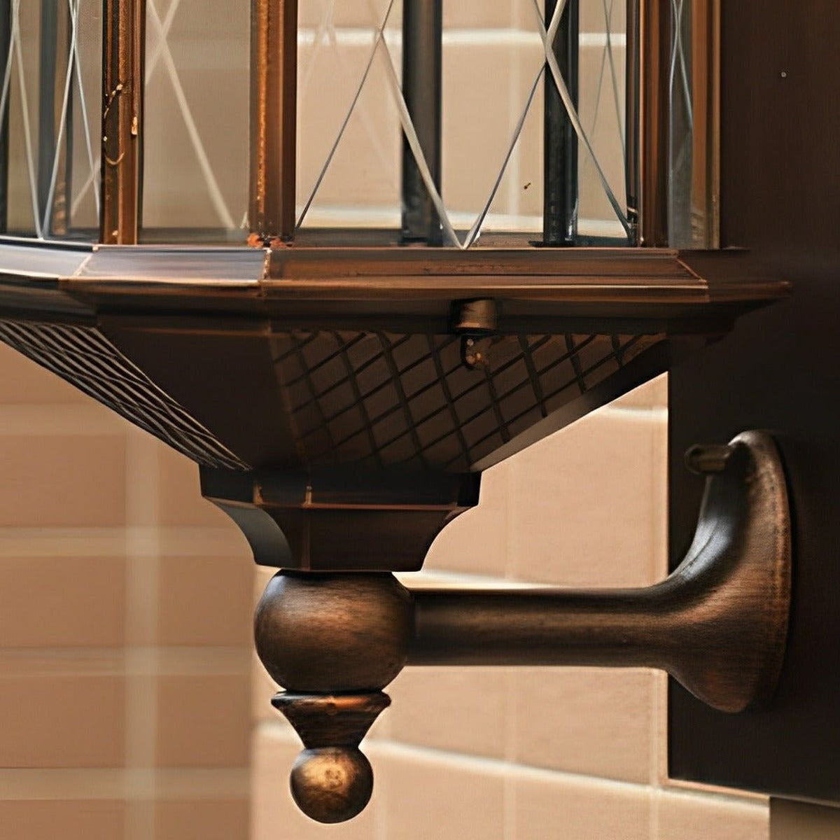Tall Column Carriage Lantern, Coffee Aluminum Outdoor Wall Light 8