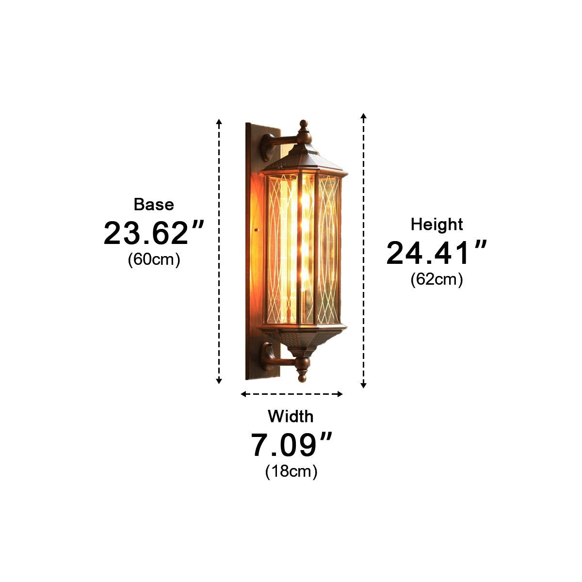 Tall Column Carriage Lantern, Coffee Aluminum Outdoor Wall Light 9