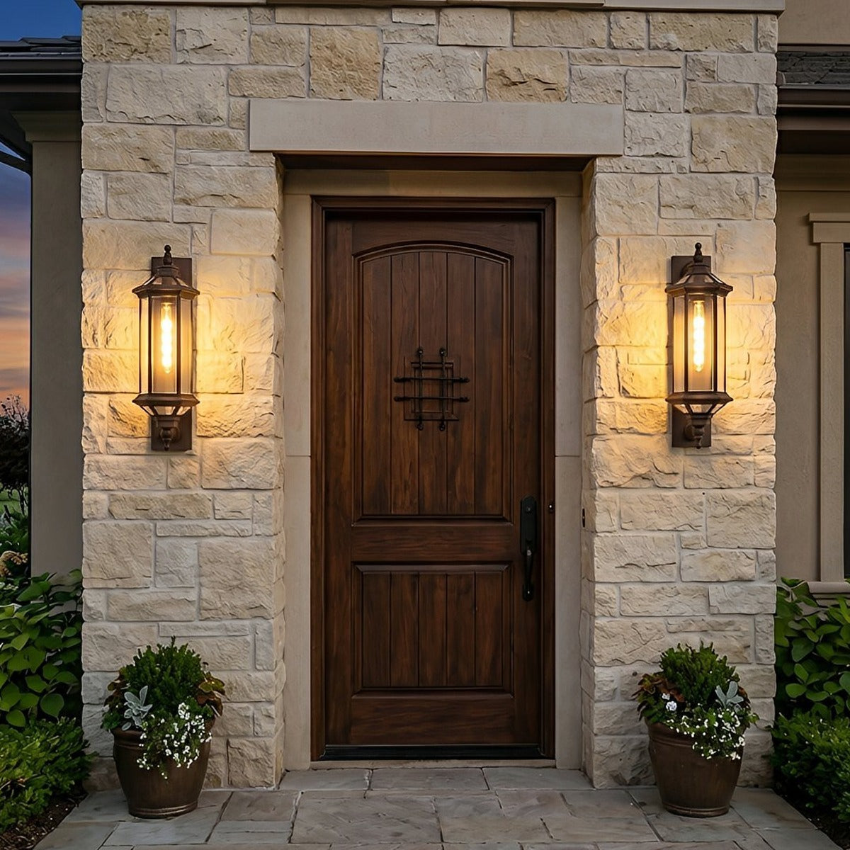 Tall Column Wall Lantern, Dark Bronze Aluminum Porch Light
