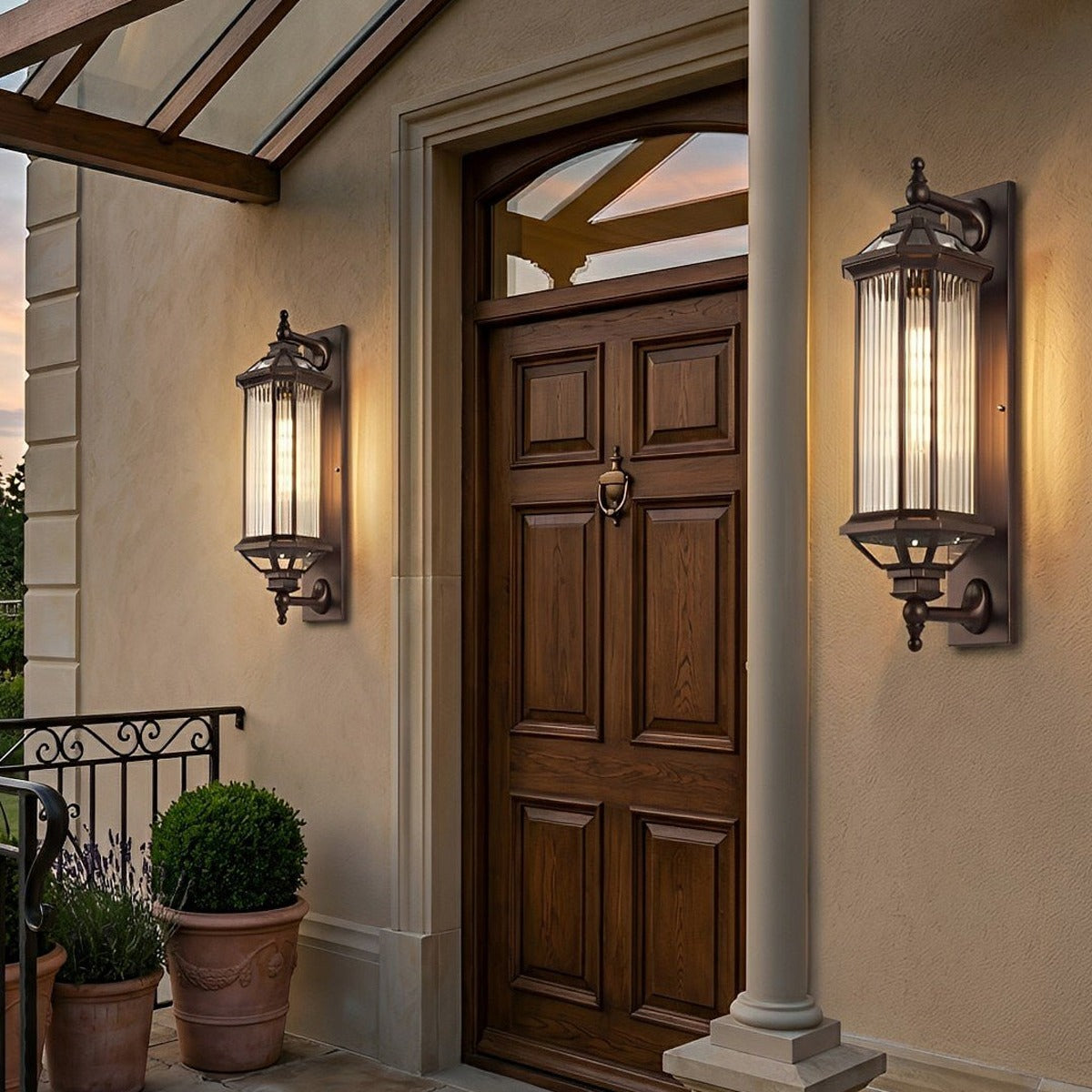 Tall Column Wall Lantern, Dark Bronze Aluminum Porch Light 2
