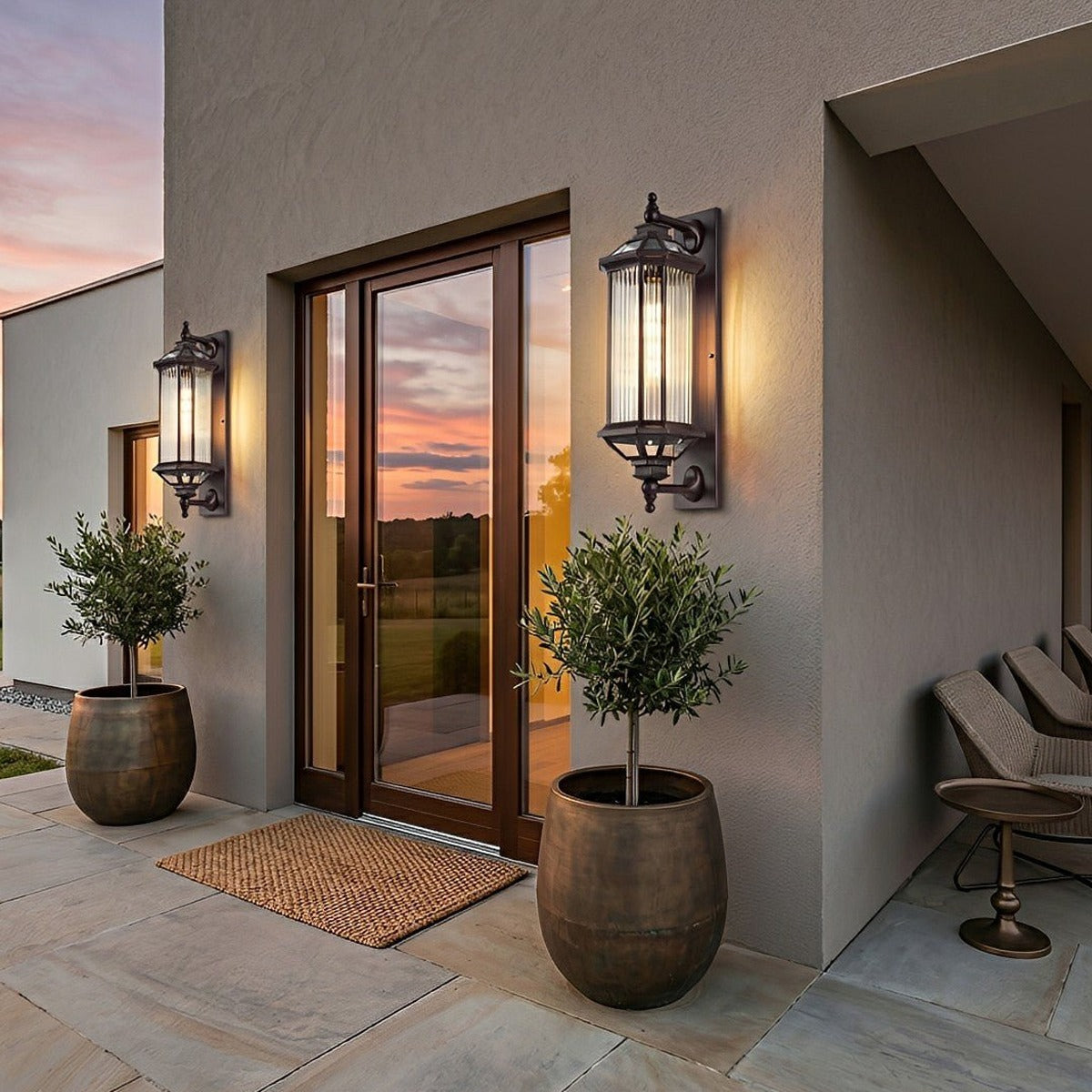 Tall Column Wall Lantern, Dark Bronze Aluminum Porch Light 3