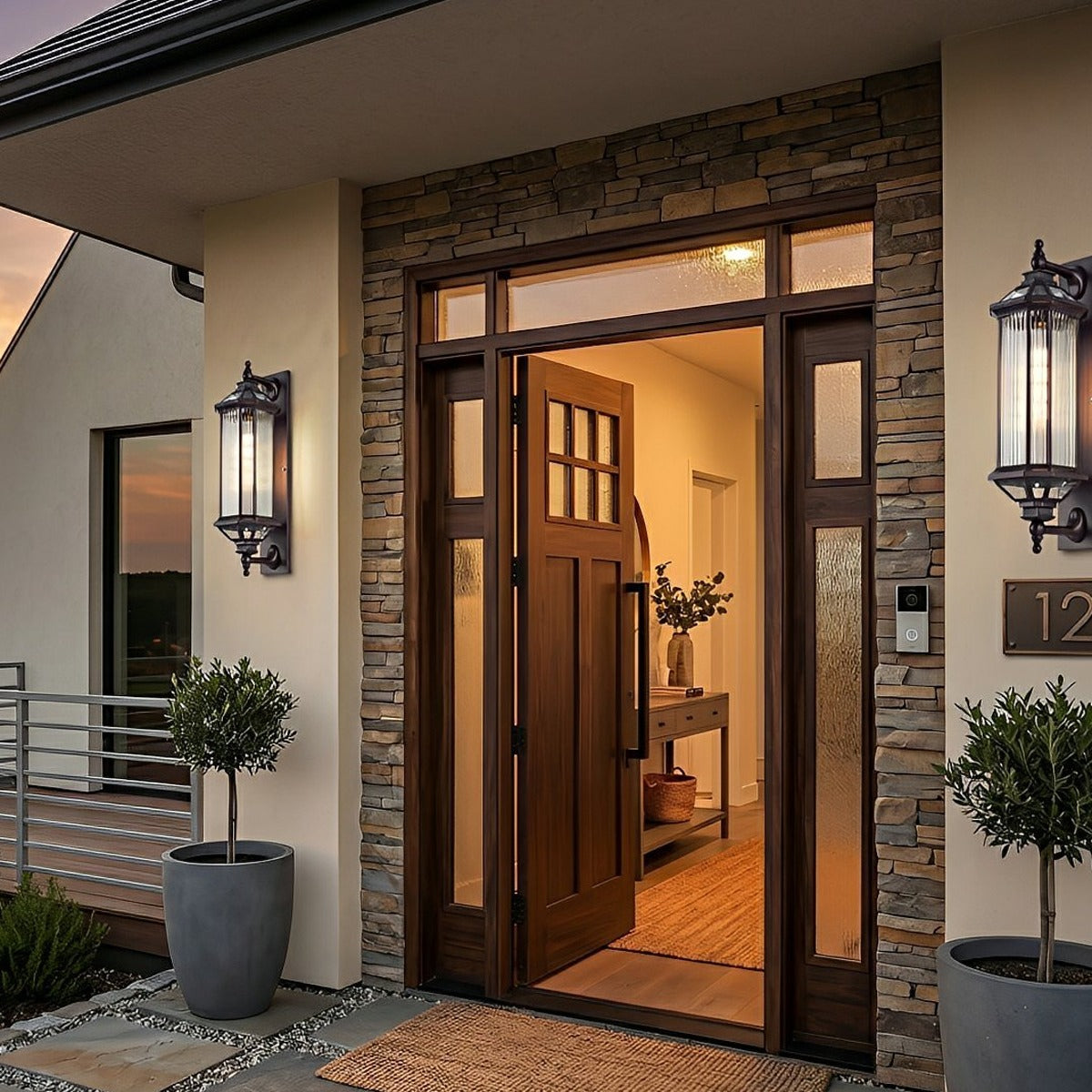 Tall Column Wall Lantern, Dark Bronze Aluminum Porch Light 7