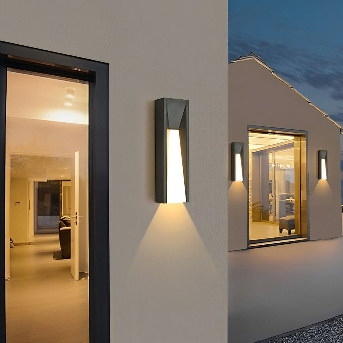 Tapered Slot Wall Light, Black Iron Outdoor Wall Sconce 3