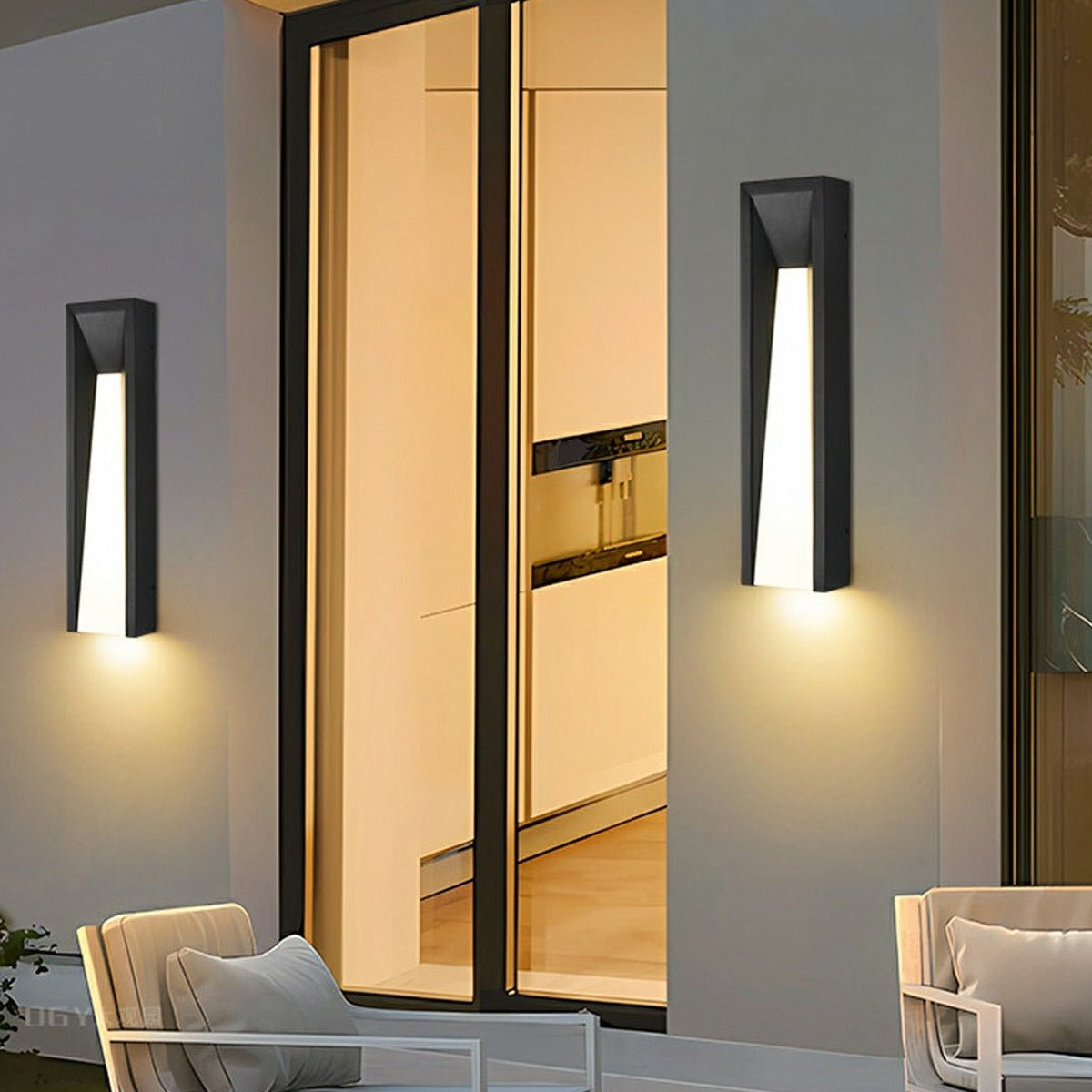 Tapered Slot Wall Light, Black Iron Outdoor Wall Sconce 5