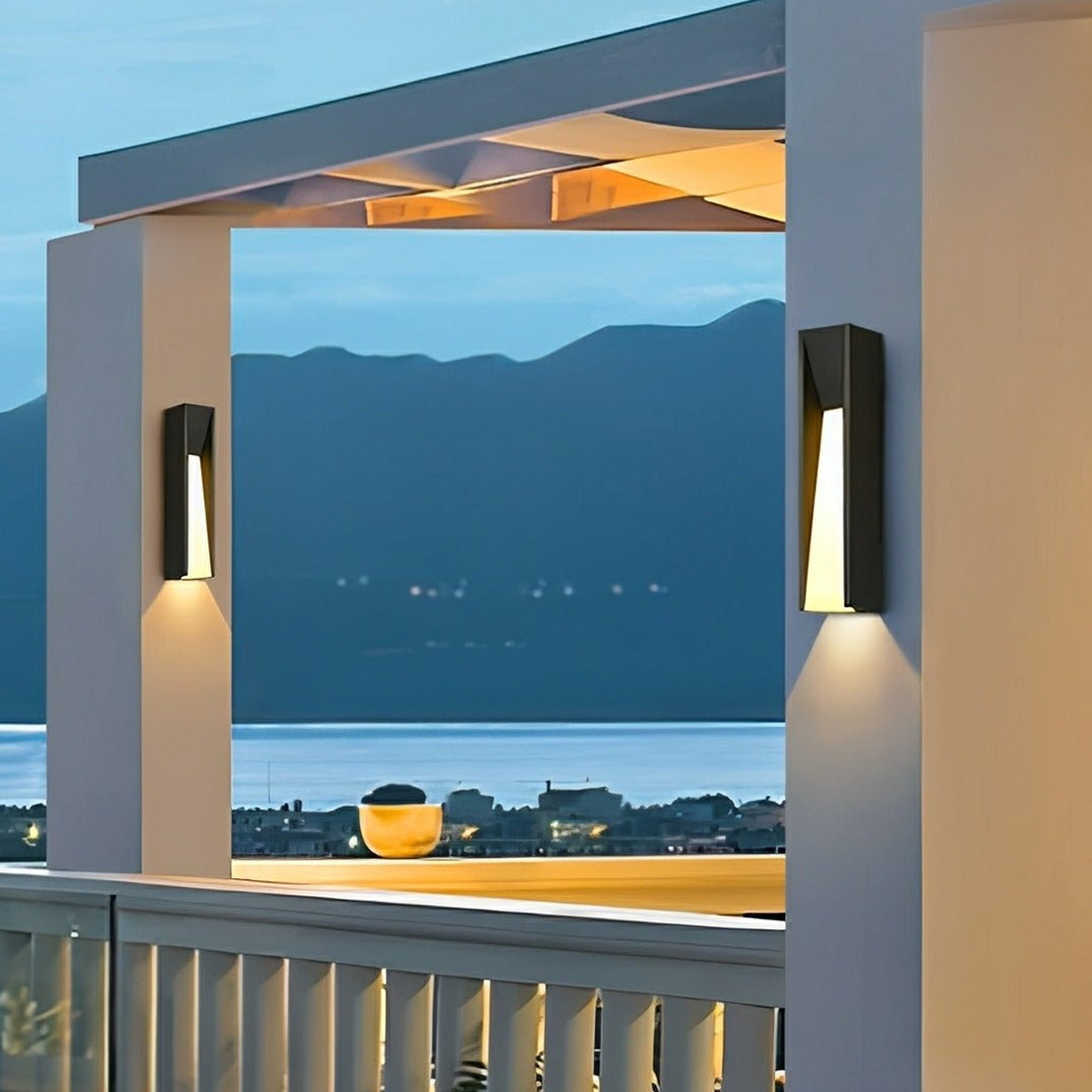 Tapered Slot Wall Light, Black Iron Outdoor Wall Sconce 7