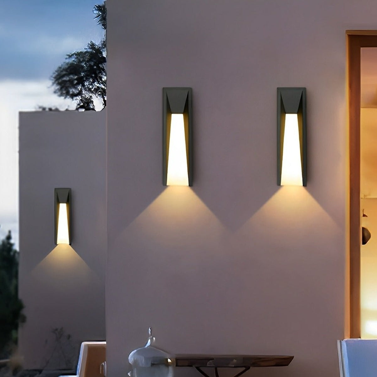 Tapered Slot Wall Light, Black Iron Outdoor Wall Sconce 8